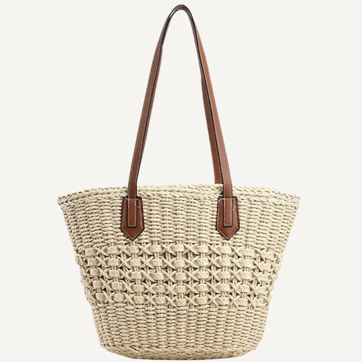 Le sac à mian en osier tressé Wanderer en beige