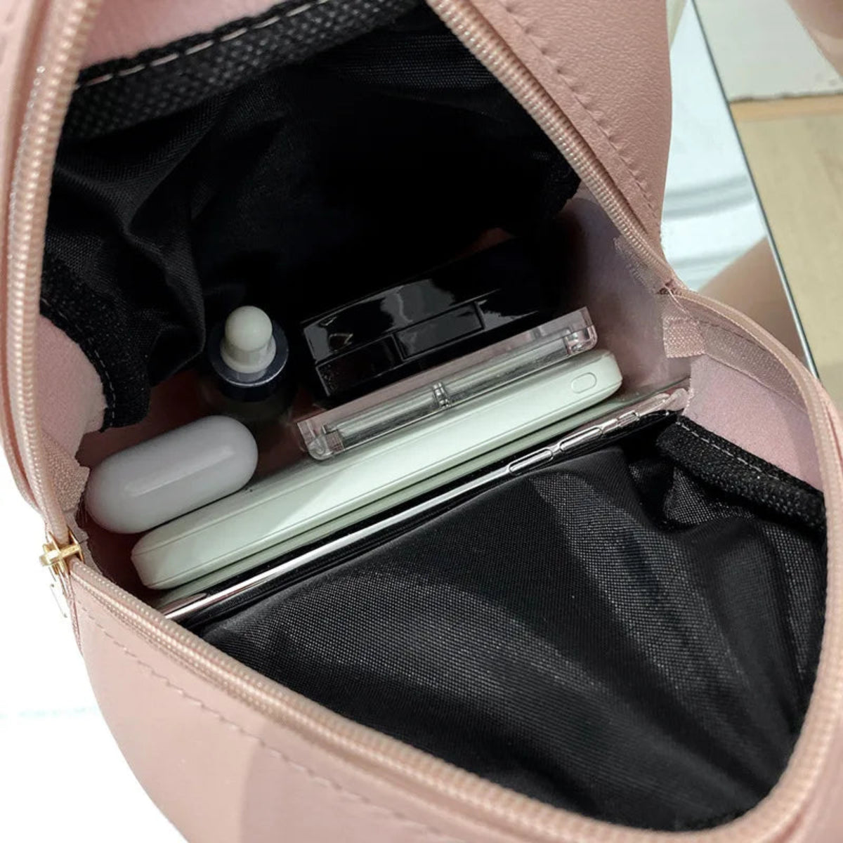 Sac à Dos Femme Rose vue intérieure