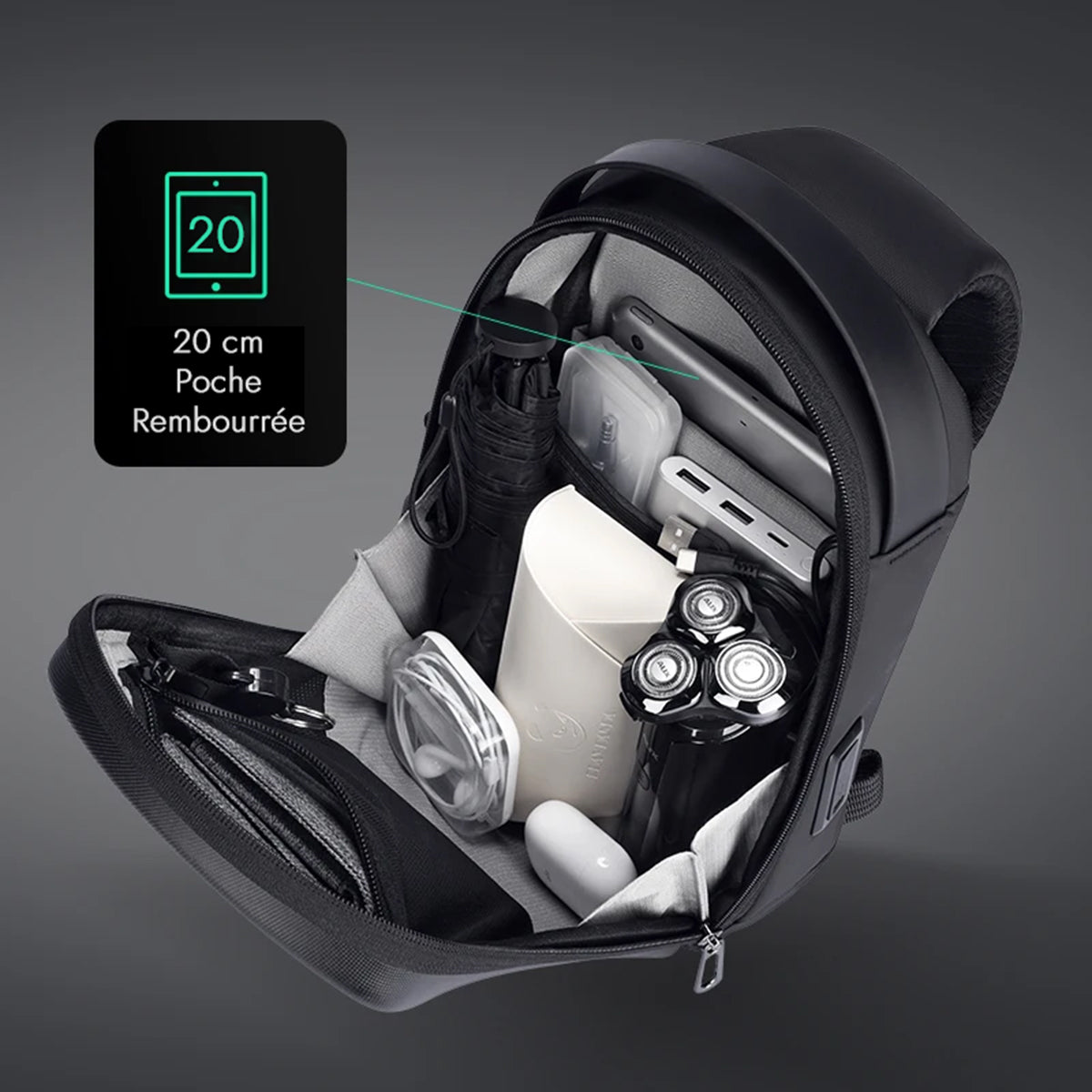 La poche pour tablettes de 20 cm a l'intérieur d'Arc-Mini de MarkRyden présenté par Wanderer