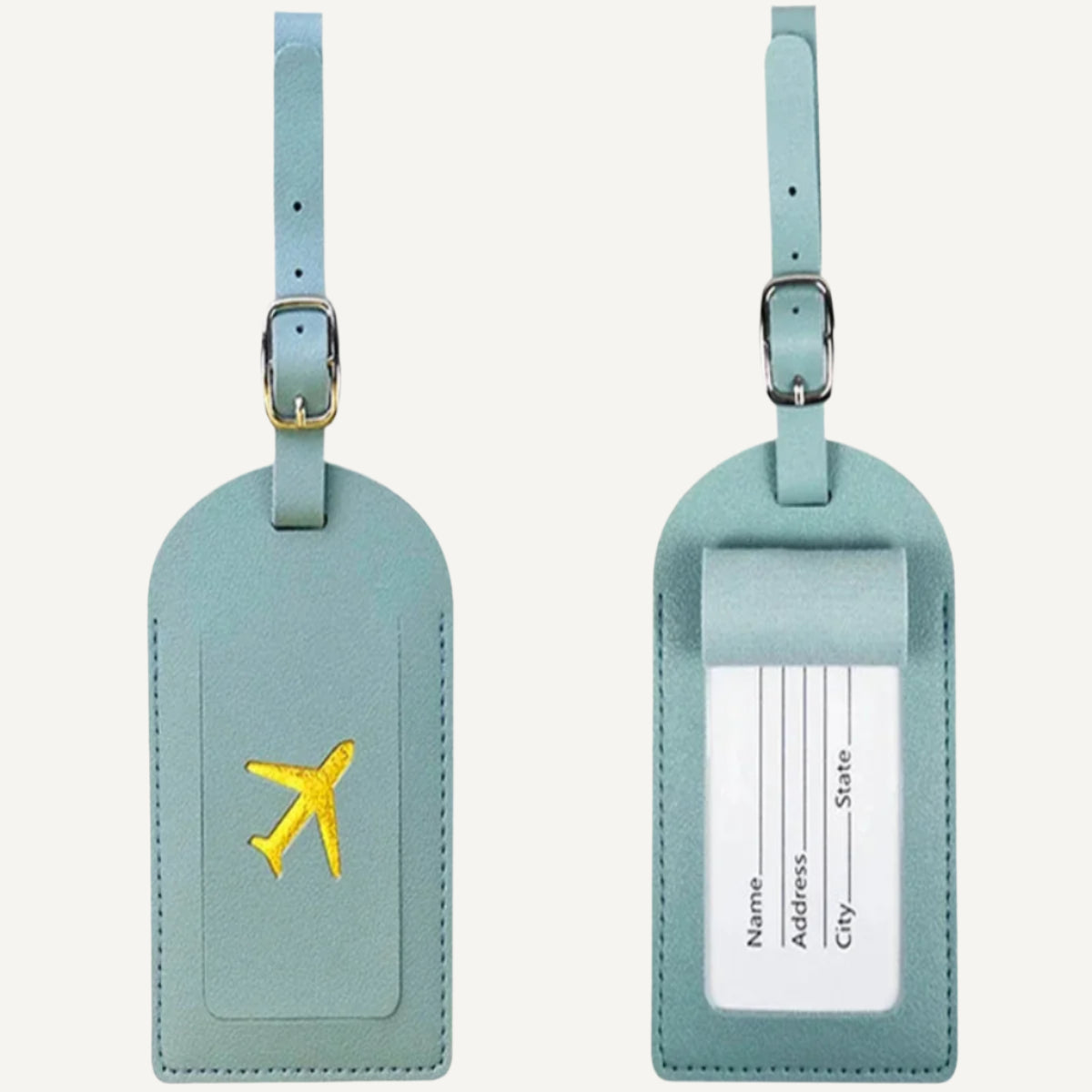 une étiquette de baggage avion Wanderer en bleu clair