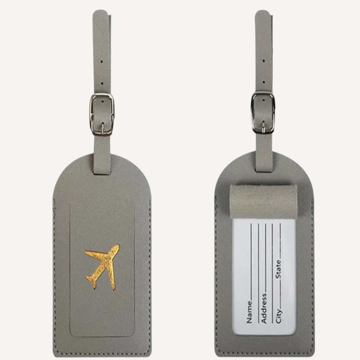 une étiquette de baggage avion Wanderer en gris