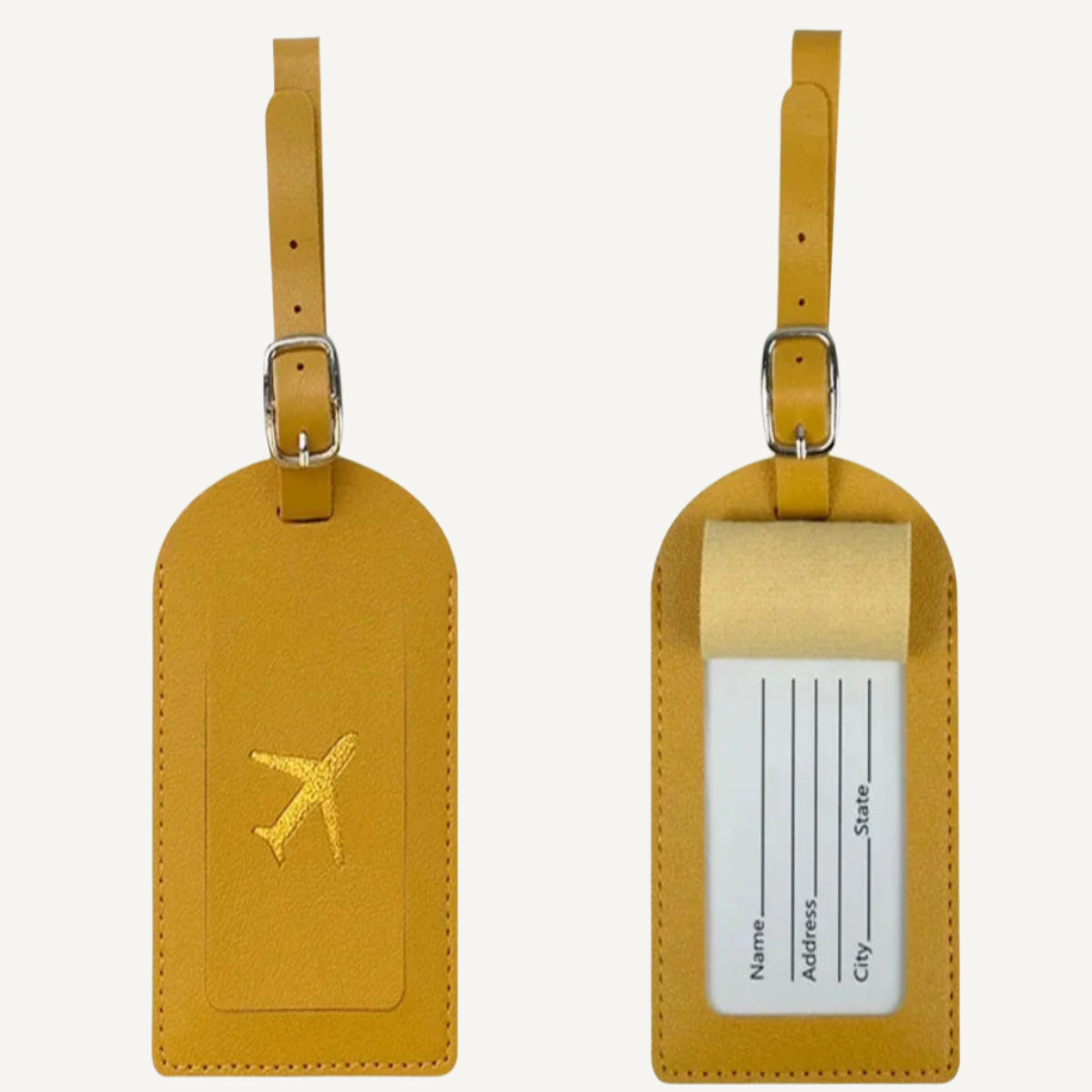 une étiquette de baggage avion Wanderer en jaune