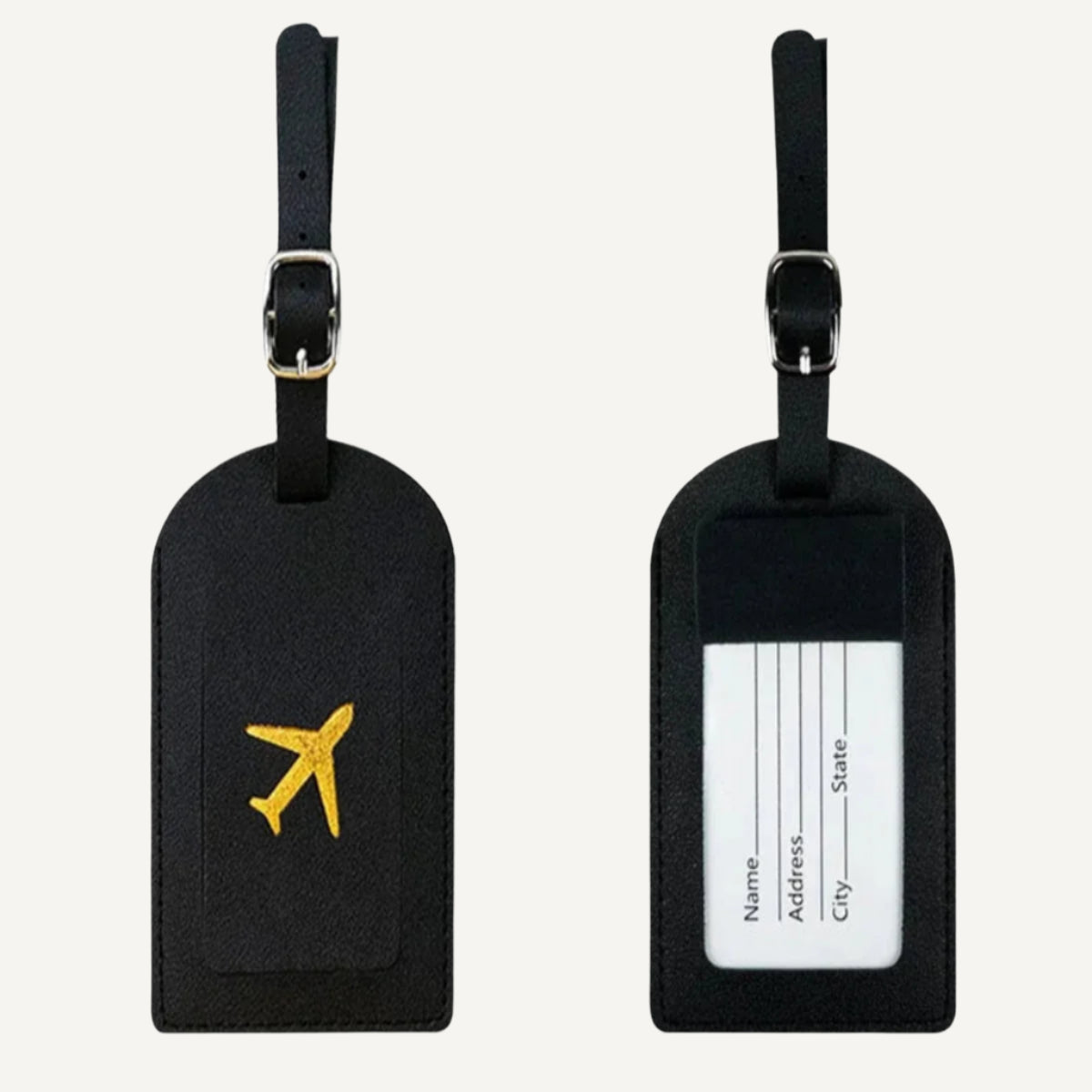 une étiquette de baggage avion Wanderer en noir