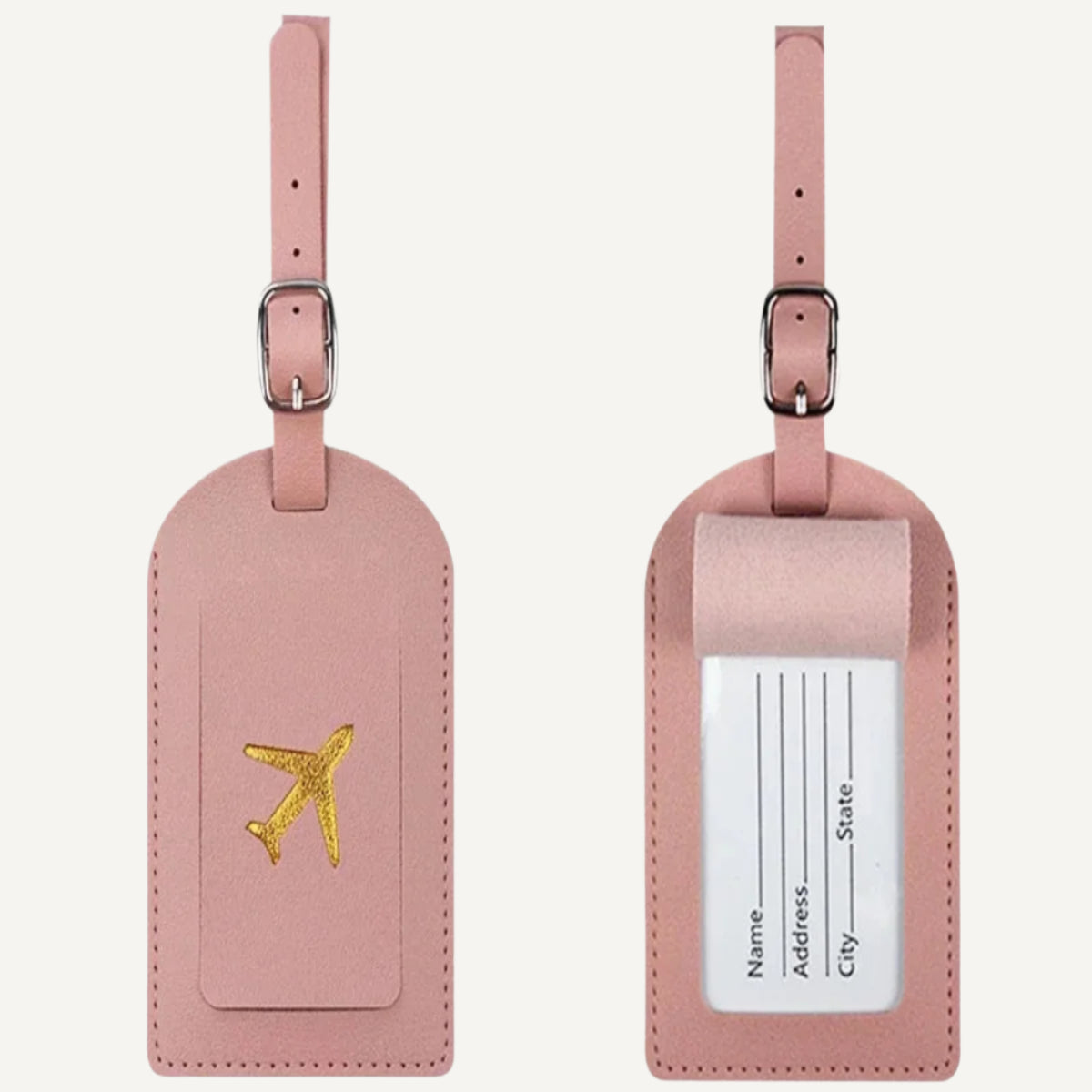 une étiquette de baggage avion Wanderer en rose