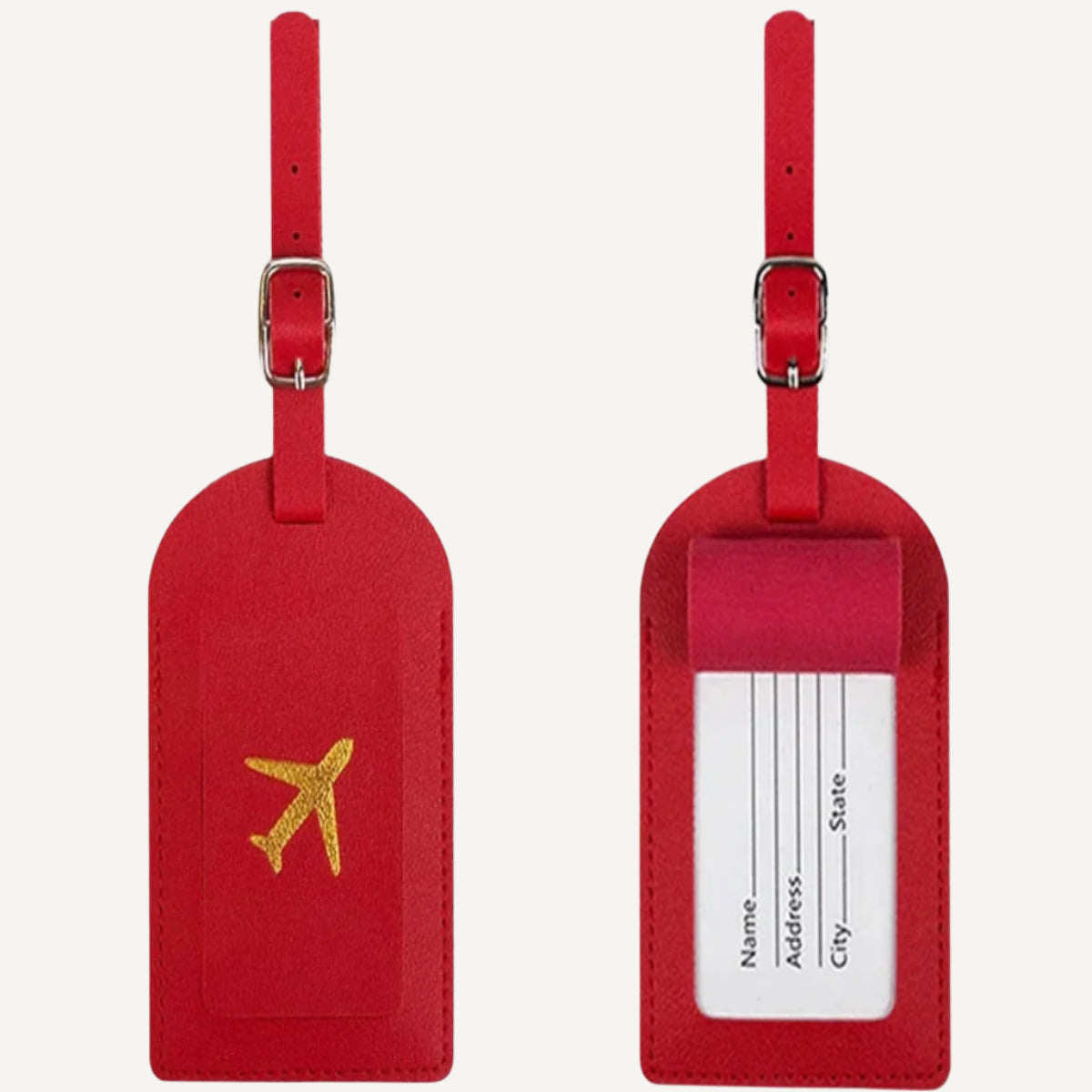 une étiquette de baggage avion Wanderer en rouge