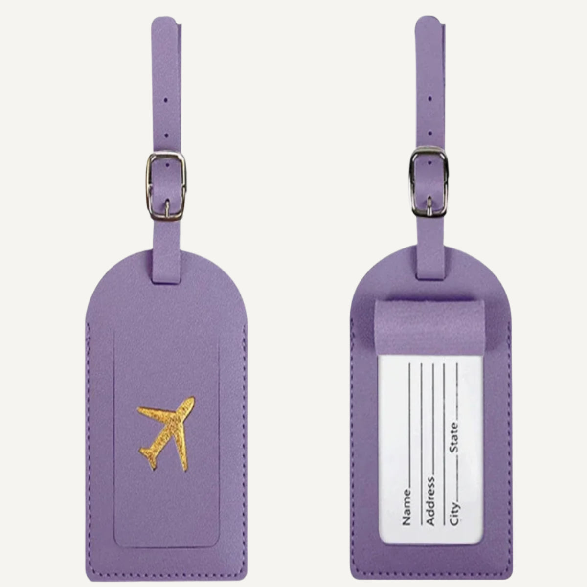 une étiquette de baggage avion Wanderer en violet