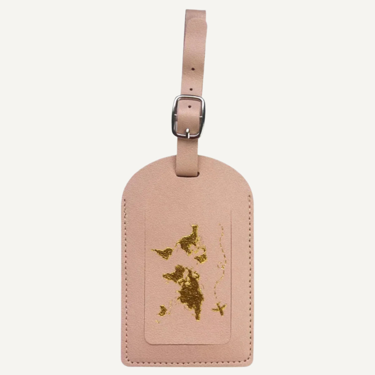 une étiquette de baggage globe Wanderer en rose