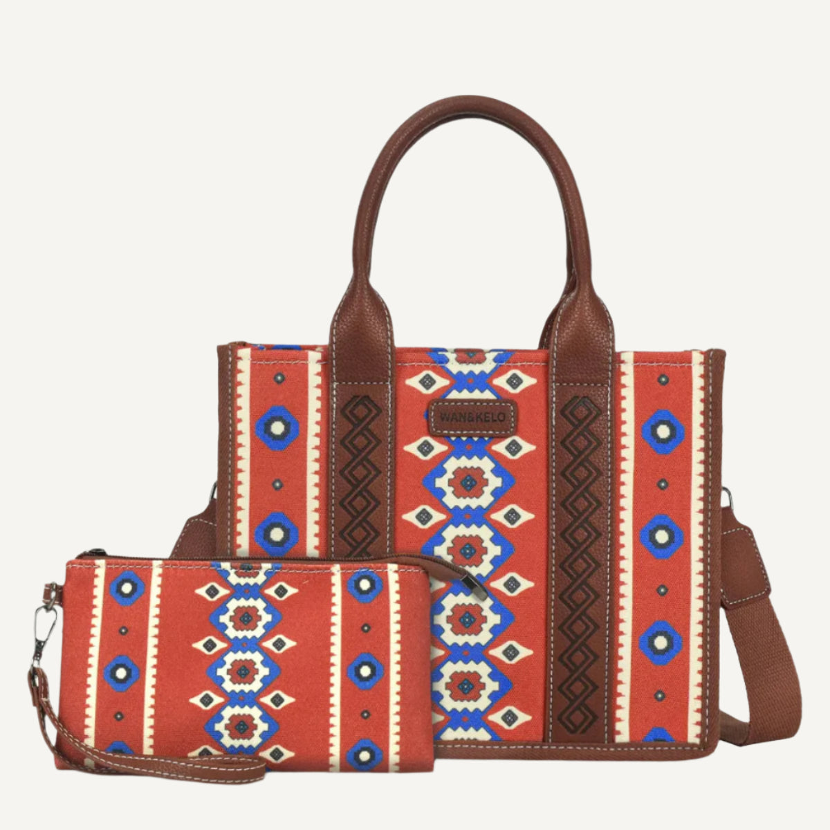 Grand Sac Imprimé Bohème pour Voyageuses de Wanderer en rouge