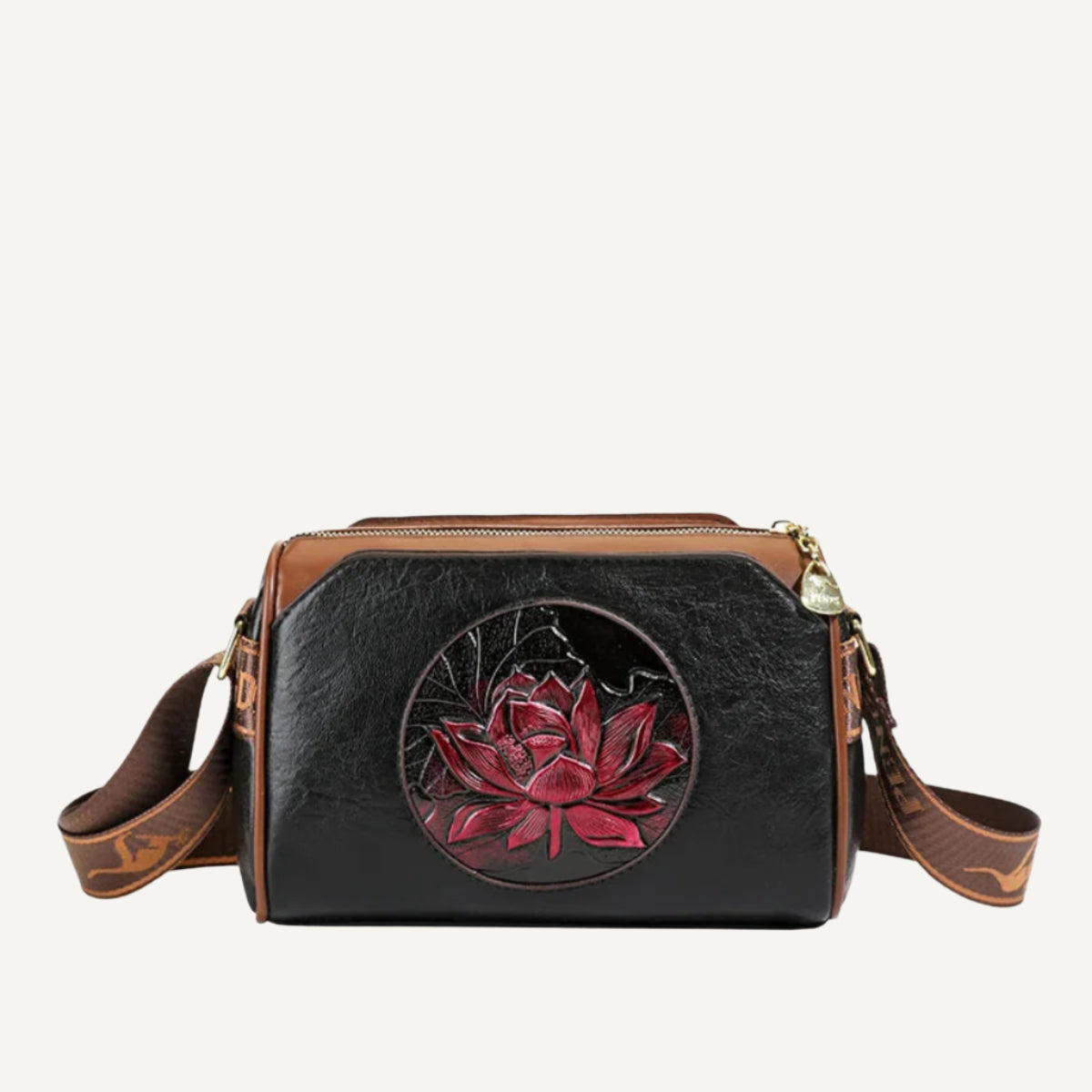 Sac à Main Brodé pour Femme en Cuir de Haute Qualité 2025 en Rosier Noir