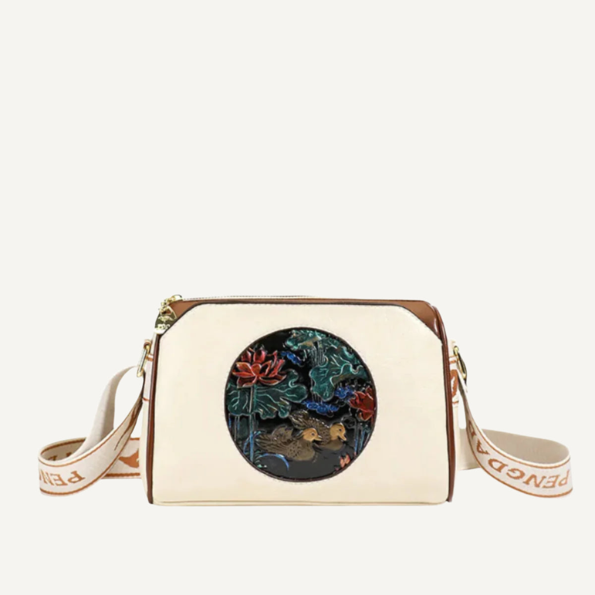 Sac à Main Brodé pour Femme en Cuir de Haute Qualité 2025 en Ruisseau Blanc