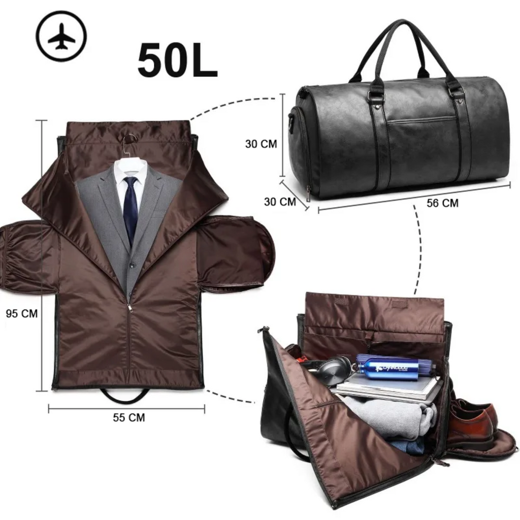 les dimensions du sac fourre-tout Wanderer : 50 L de volume, 56 cm de longueur, 30 cm de largeur, 30 cm de hauteur