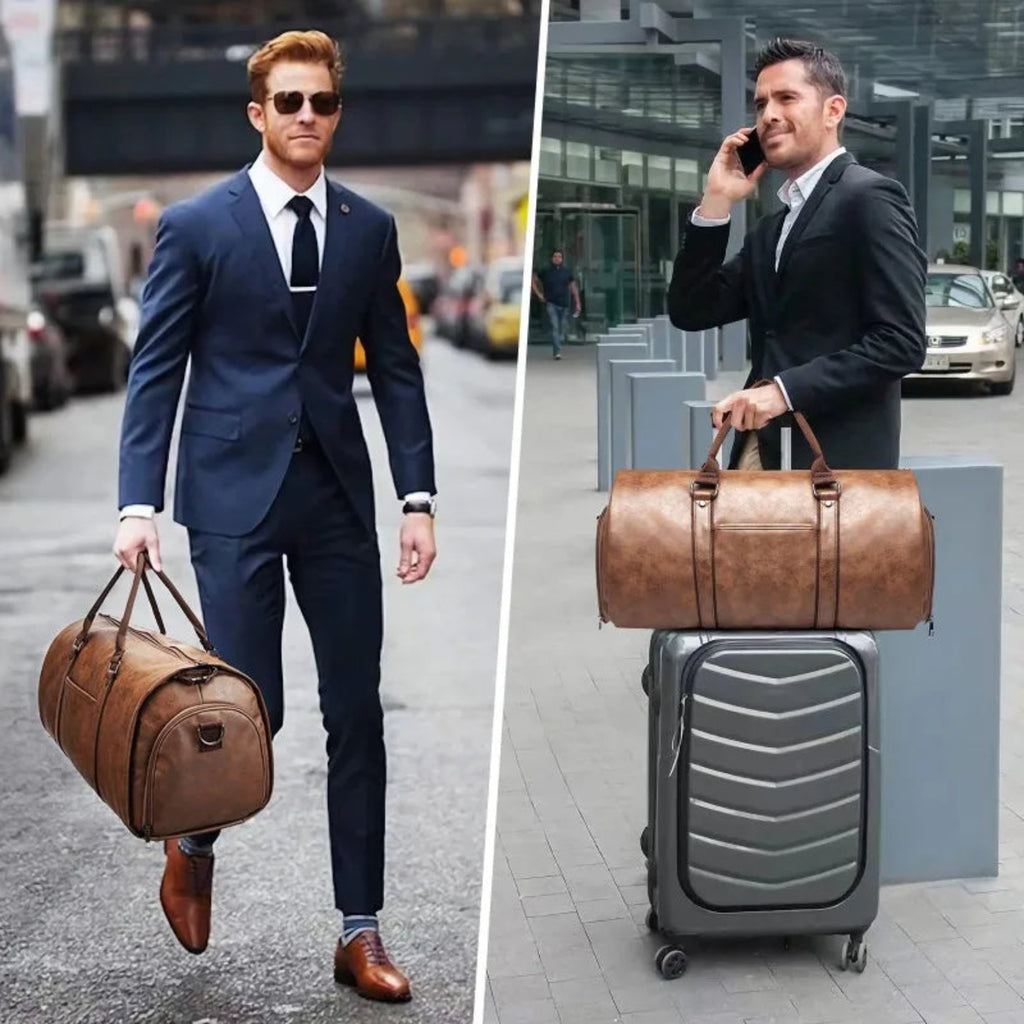 des mannequins présente le sac fourre-tout Wanderer dans une ville métropolitaine