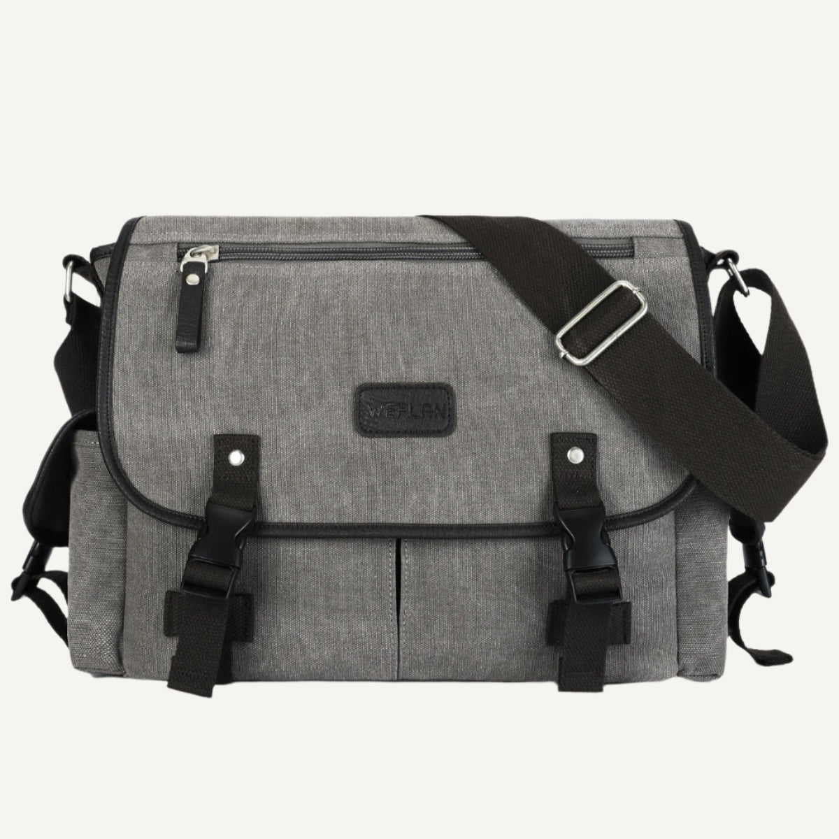le sac messenger de grande capacité Wanderer en gris