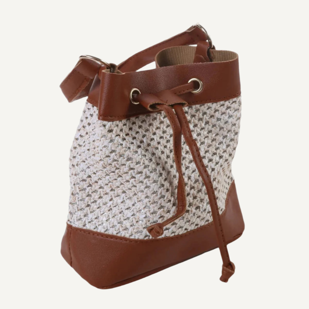 Sac Seau en Toile pour Femme marron vue arrière